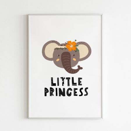 Little Princess Elefante Giungla – Stampa Cameretta Bambina